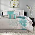 Printed Cotton Sateen Comforter Set Aqua Twin Twin Xl Twin Aqua Polyester
