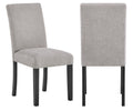 4Pc Contemporary Parson Style Chairs Black Frame Upholstered Padded Soft Textured Gray Fabric Wooden Dining Room Home Furniture Black,Gray Dining Room Contemporary,Modern Dining Chairs Set Of 4 Or
