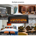 44 Inch Wall Recessed Electric Fireplace With Remote And Imitation Flameled Light Heater Powder Coated Electric Antique Black Vent Free Yes Wall Mount Tempered Glass Sheet Metal