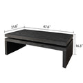 Modern Coffee Table, Black Wooden Coffee Table, Rectangle Cocktail Tea Table For Living Room, 47.6