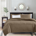 Reversible Quilt Set Mocha Full Queen Mocha Cotton