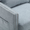 United Modern Chenille Fabric Loveseat, 2 Seat Upholstered Loveseat Sofa Modern Couch Teal Blue Chenille 2 Seat