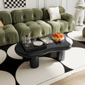 40 Inch Black Cloud Shaped Coffee Table For Living Room Matte Black Primary Living Space Modern Lacquered Mdf