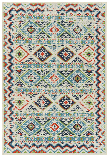 Casual, Traditional, Transitional,Global Inspired, Textured Loop Pile 1'9" X 3' Rectangle Throw Rug Multi Polypropylene