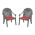 Cast Aluminum Patio Dining Chair 2Pcs With Black Frame And Cushions In Random Colors Yes Complete Patio Set Black Rust Resistant Frame Water Resistant Cushion Garden & Outdoor Complete Patio Sets Aluminium