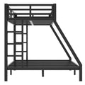 Metal Twin Xl Over Queen Bunk Bed For Teens And Adults,Space Saving Noise Reduced No Box Spring Needed,Black Twin Xl Black Metal