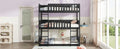 Twin Size Triple Rubber Wood Bunk Bed, With Ladders, Guardrails Detachable Bunk Bed, Twin Over Twin Over Twin,Black Twin Black Bedroom American Design Bed Frame Rubber Wood