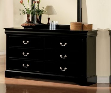 Louis Philippe Iii Black Finish Dresser Black Synthetic Wood