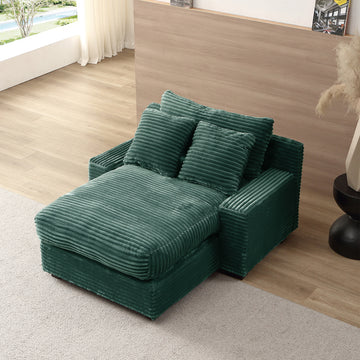 Modern Luxury Sofa Couch For Living Room Quality Corduroy Upholstery Sleeper Sofa Bed Daybed Green Green Corduroy 1 Seat