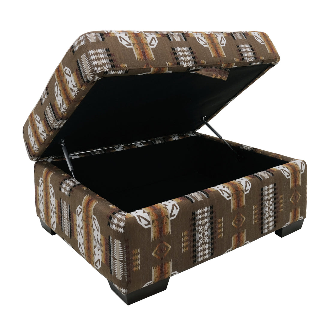 Fangio Brown Storage Ottoman Brown Foam Solid Wood