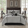 7 Piece Faux Suede Comforter Set Grey King King Grey Polyester