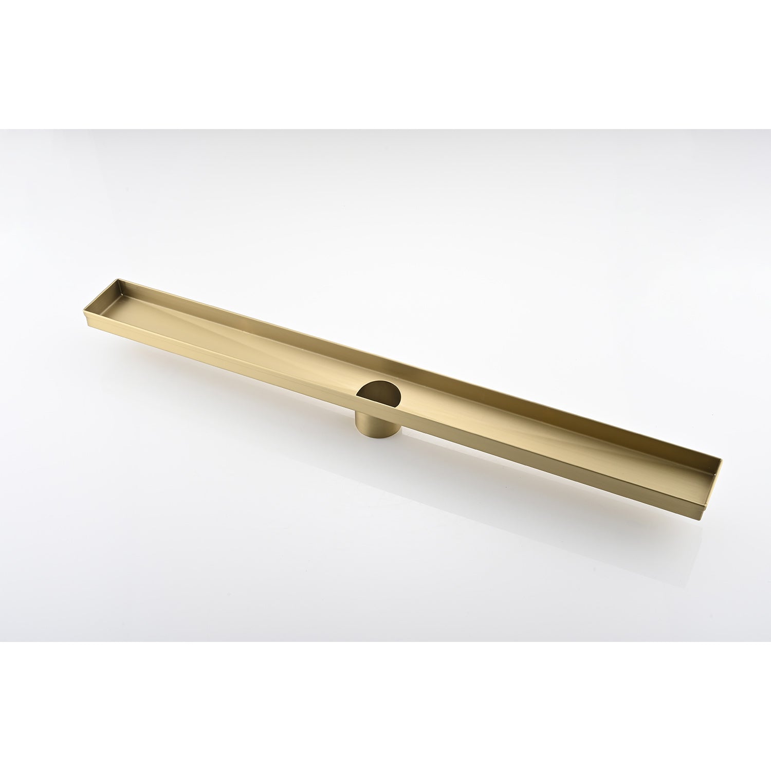 36 Inches Linear Shower Drain, Included Hair Strainer And Leveling Feet Brushed Gold Stainless Steel