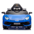 12V Kids Ride On Car W Parents Remote Control,Licensed Lamborghini Aventador Xago,Hydraulic Pressure Door,Slow Start,Early Education,Bluetooth,Adjustable Volume,Mp3,Usb,Led Lights For Kids Aged 2 4. Blue 50 99 Lbs Polypropylene