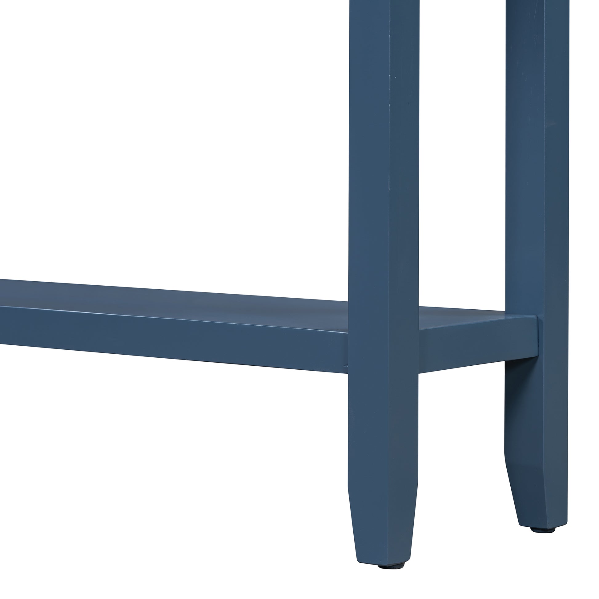 Rustic Entryway Console Table, 60" Long Sofa Table With Two Different Size Drawers And Bottom Shelf For Storage Antique Navy Antique Navy Solid Wood