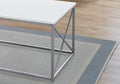 Table Set, 3Pcs Set, Coffee, End, Side, Accent, Living Room, White Laminate, Grey Metal, Contemporary, Modern White Mdf