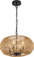 Farmhouse Rattan Pendant Lights, 15.7