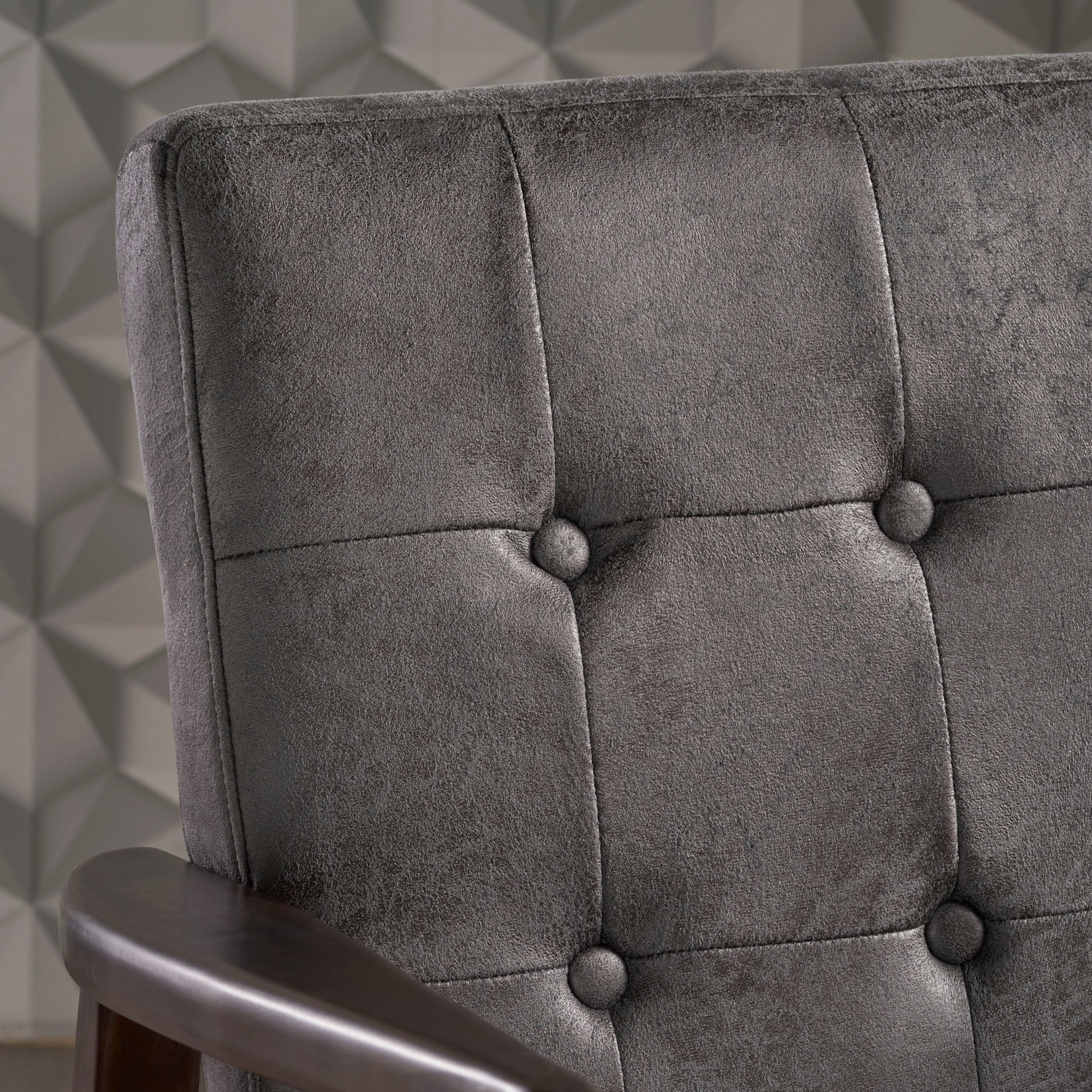Club Chair, Mid Century Modern Microfiber Club Chair With Wood Frame Slate Microfiber
