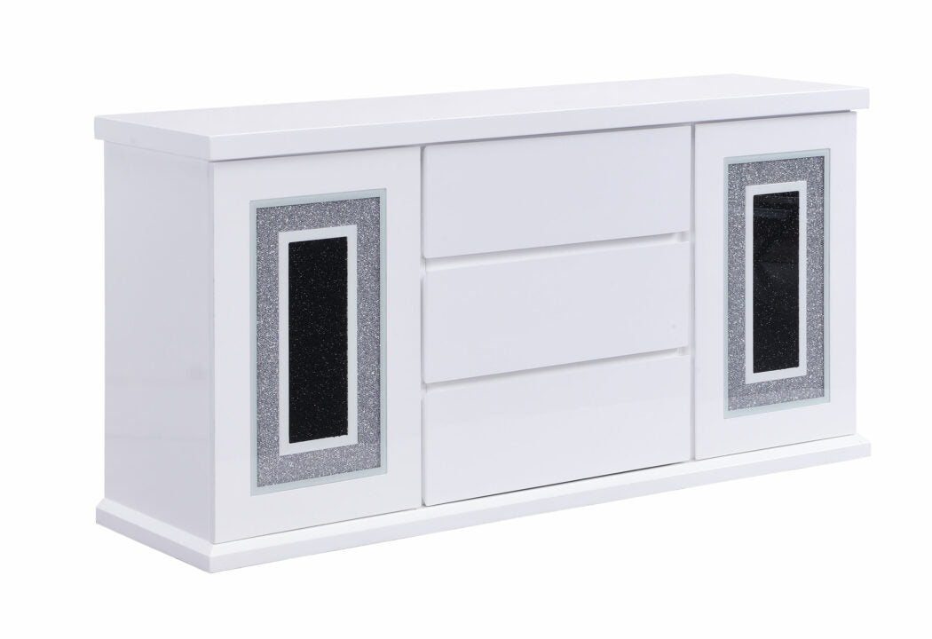 Ariya White Buffet White Rubber Wood