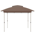 Outsunny 12' X 12' Pop Up Canopy Tent With Netting And Carry Bag, Instant Sun Shelter With 137 Sq.Ft Shade, Tents For Parties, Height Adjustable, For Outdoor, Garden, Patio, Khaki Brown Steel