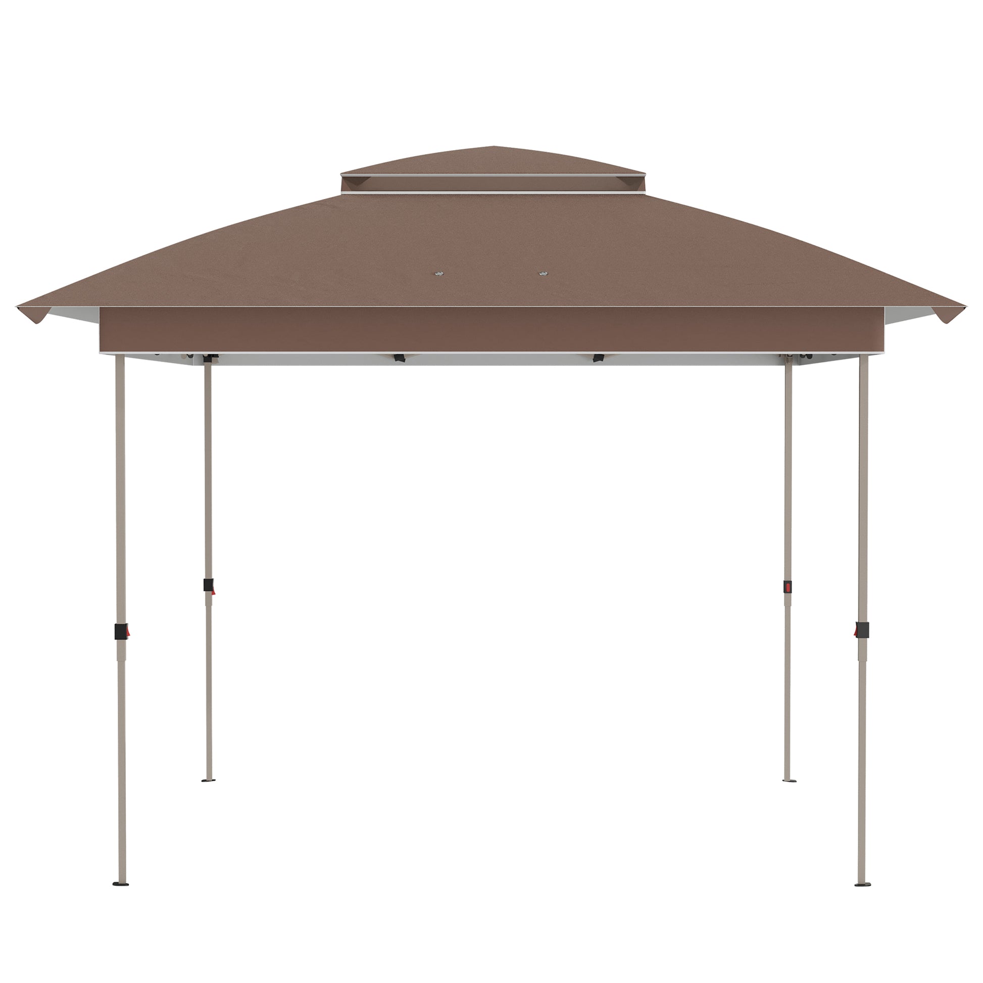 Outsunny 12' X 12' Pop Up Canopy Tent With Netting And Carry Bag, Instant Sun Shelter With 137 Sq.Ft Shade, Tents For Parties, Height Adjustable, For Outdoor, Garden, Patio, Khaki Brown Steel