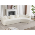 And Upgraded Extended Edition Modular Sofamodern Minimalist Style Sofa, Upholsteredfree Combination, Round Fiber Fabric, Anti Wrinkle Fabric,Dimension Exten, Creamy White Creamy White Polyester Primary Living Space Medium Soft Tight Back Modern Flared