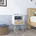 Allie Nightstand, Superior Top, Open Shelf, One Drawer Multicolor Bedroom Contemporary Pine Melamine Engineered Wood