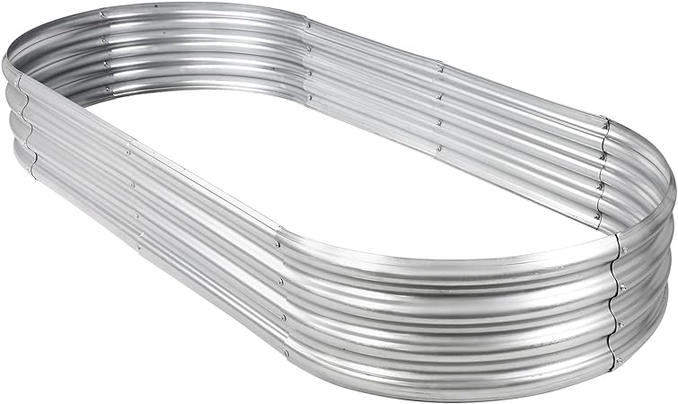 Raised Garden Bed Outdoor For Flower 6Ftx3Ftx1Ft With Grey Grey Metal