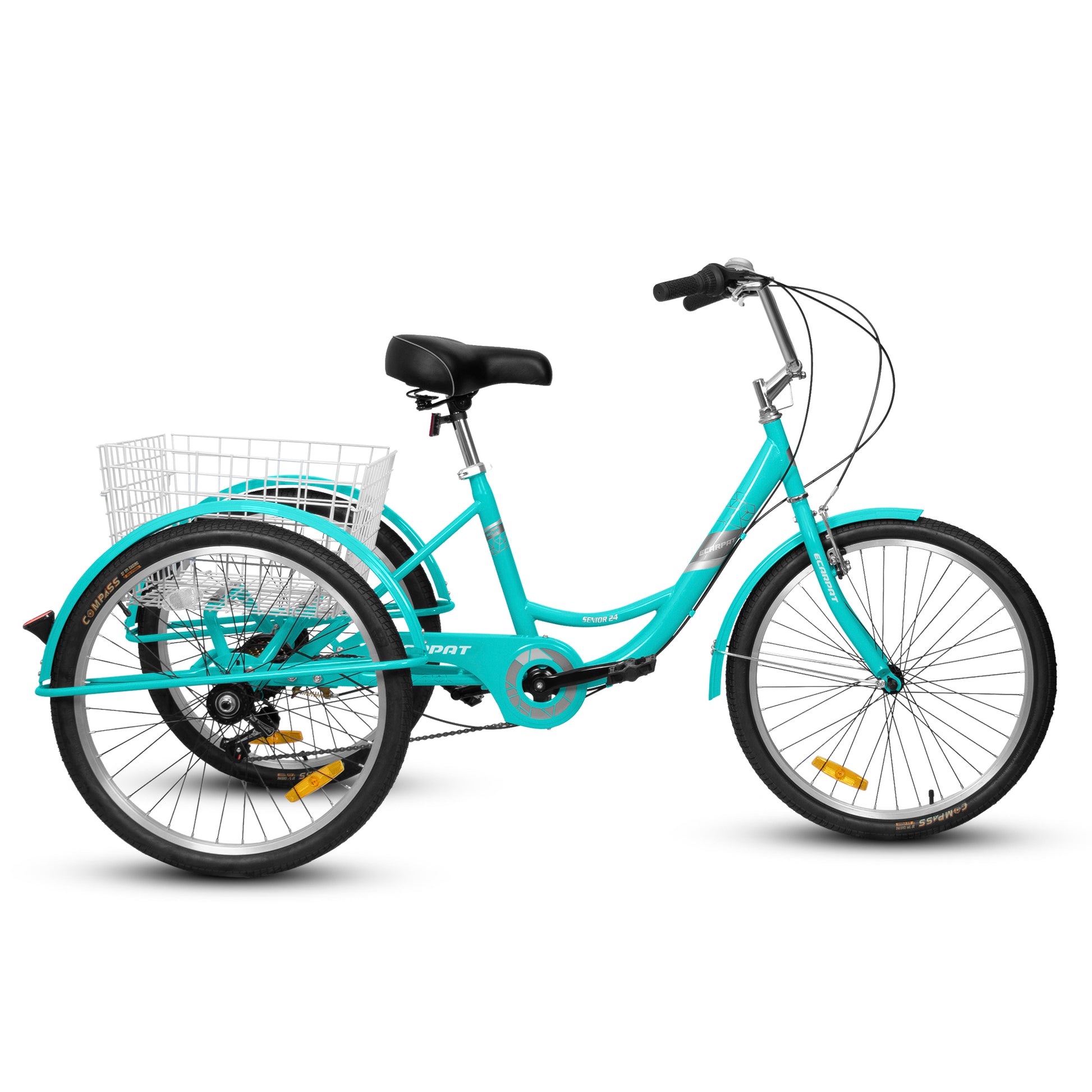 3 wheel bicycles for seniors Adult Tricycles 7 Speed, Adult Trikes 24 Inch 3 Wheel Bikes, Three Wheeled Bicycles Cruise Trike With Shopping Basket For Seniors, Women, Men Blue