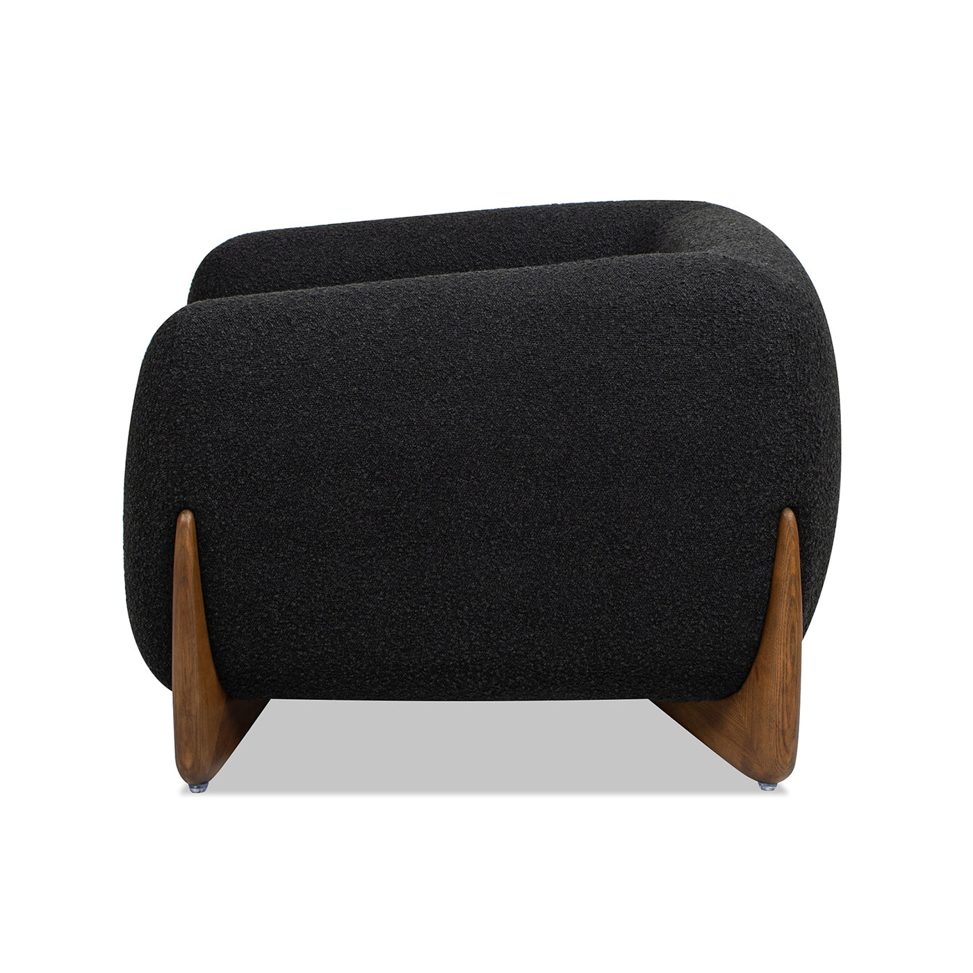 Alpine 44" Sherpa Arm Chair, Ebony Black Boucle Black Foam Boucle
