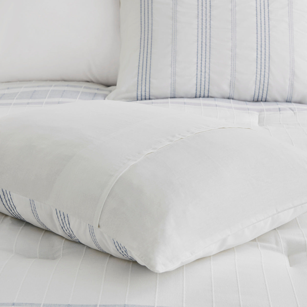 6 Piece Cotton Jacquard Oversized Comforter Set King Multicolor Polyester