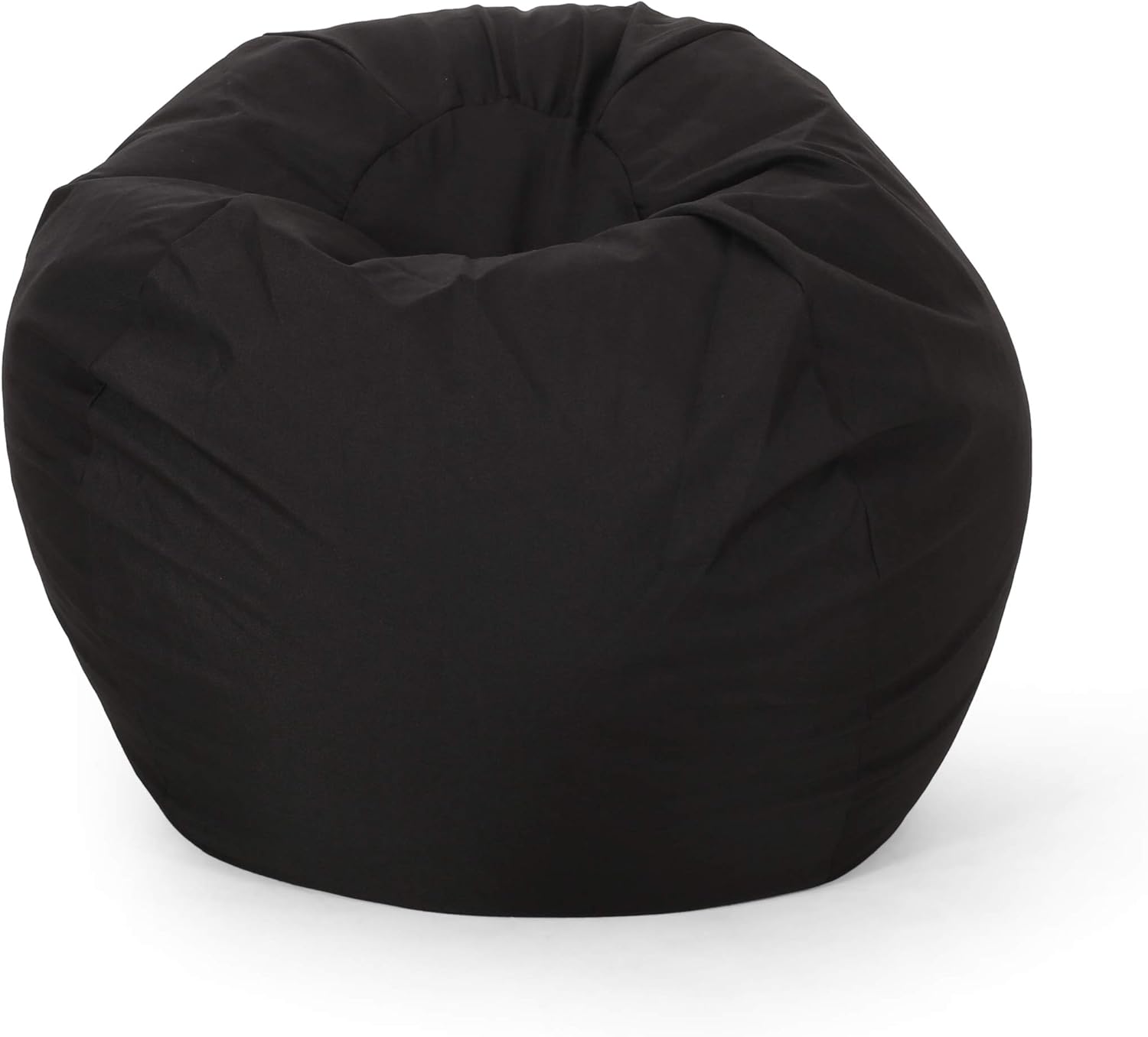 Chrisholm Black Bean Bag 25 In. X 34 In. X 34 In. Black Fabric