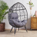 Gianni Teardrop Chair Gray Pe Rattan Iron Waterproof Fabric