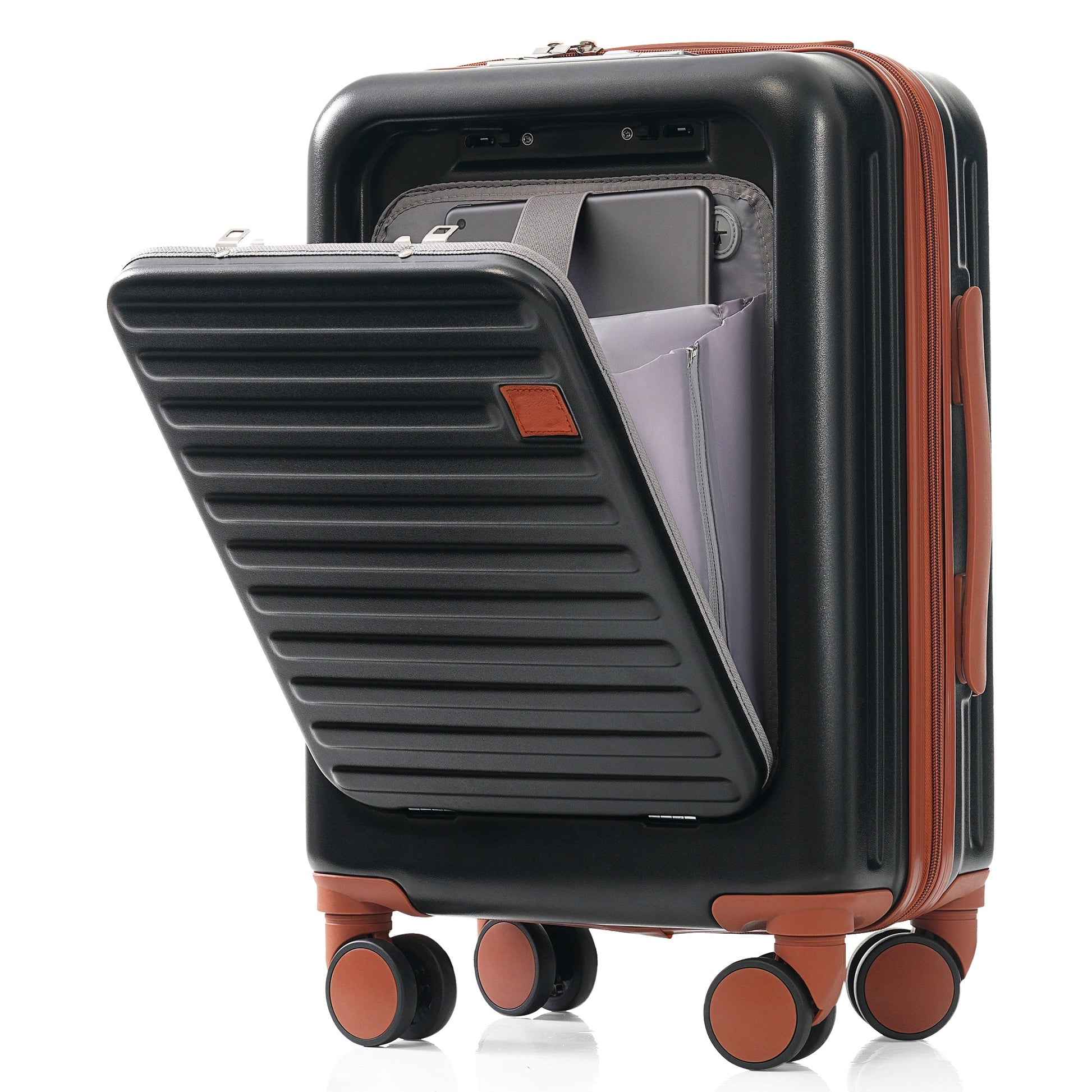 Front Opening 20 Inch Carry On Luggage With