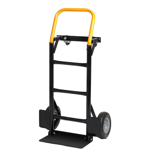 Hand Truck Dual Purpose 2 Wheel Dolly Cart And 4 Wheel Push Cart With Swivel Wheels 330 Lbs Capacity Heavy Duty Platform Cart For Moving Warehouse Garden Grocery Black Metal