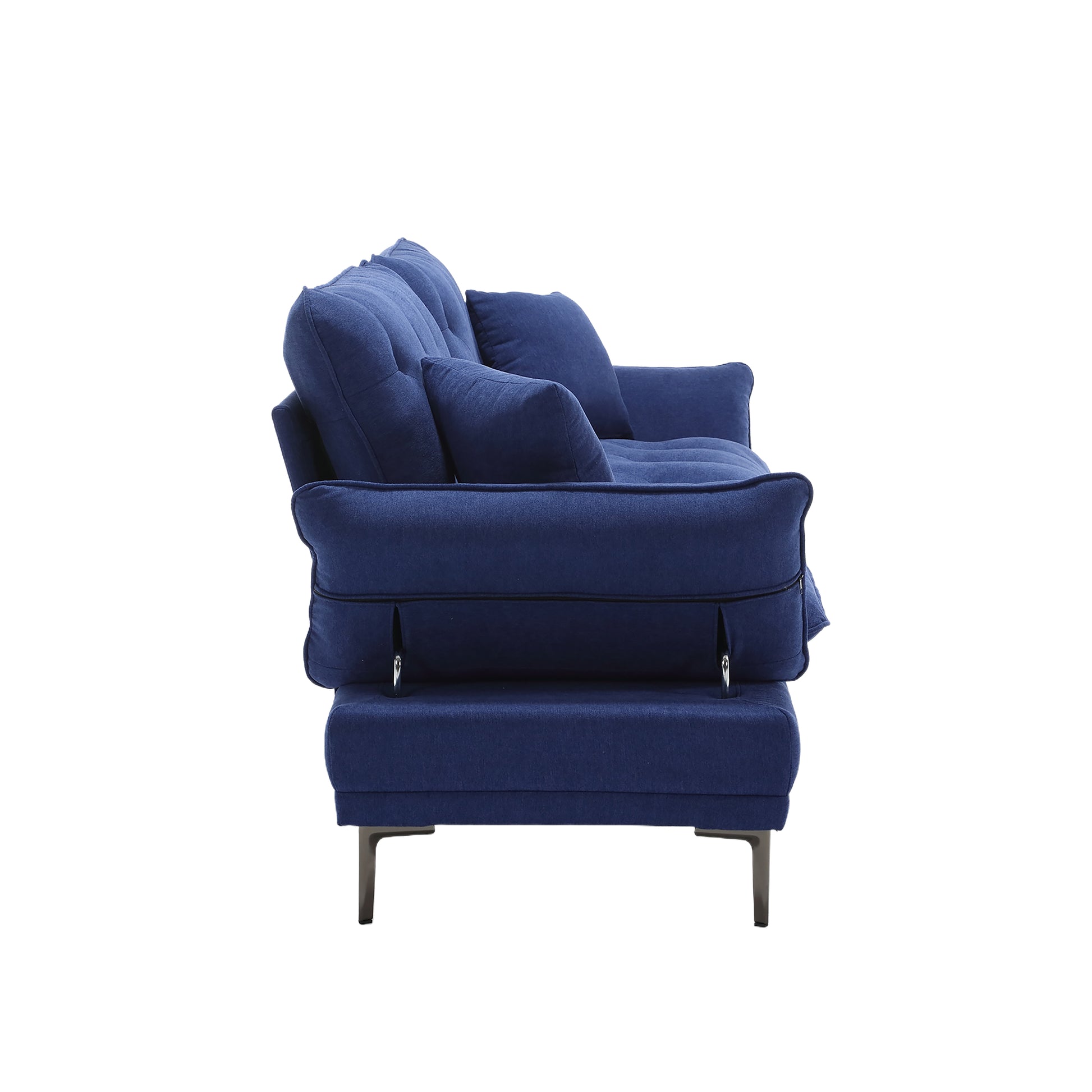 United Linen Sofaaccent Sofa Seat Sofa With Metal Feet Blue Linen 3 Seat