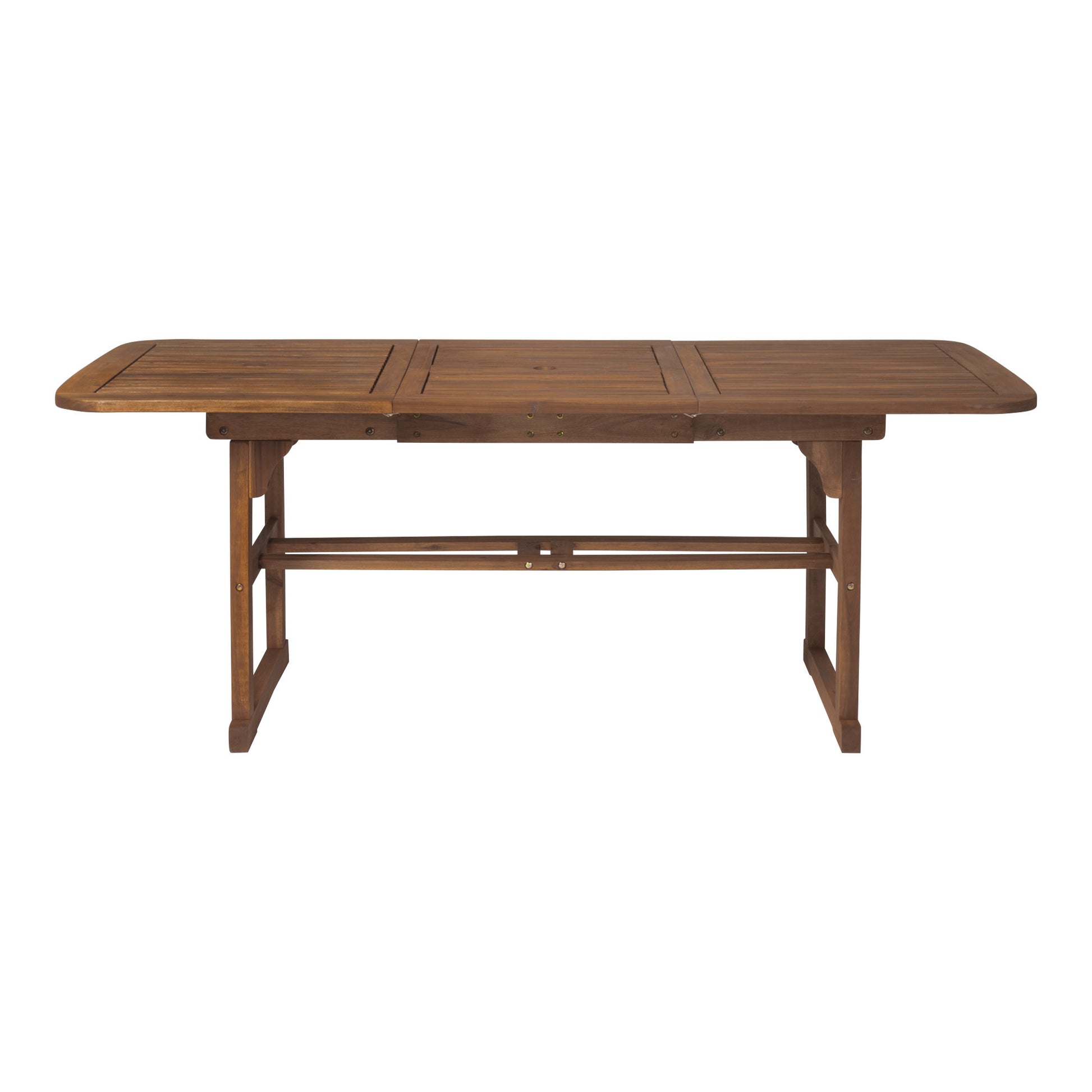 Modern Slat Top Solid Acacia Wood Butterfly Outoor Dining Table Dark Brown Dark Brown Polyester Acacia Wood