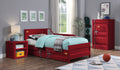 Red 1 Door Chest With Container Lock Red Bedroom Metal