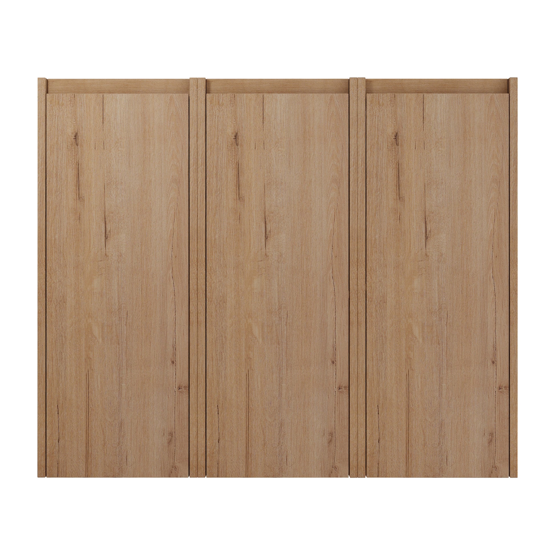 12" Bathroom Side Cabinet, 3 Soft Close Doors, Float Mounting Design, 12*3 Kd Packing Imitative Oak 3 Bathroom Wall Mounted Modern Plywood Plywood