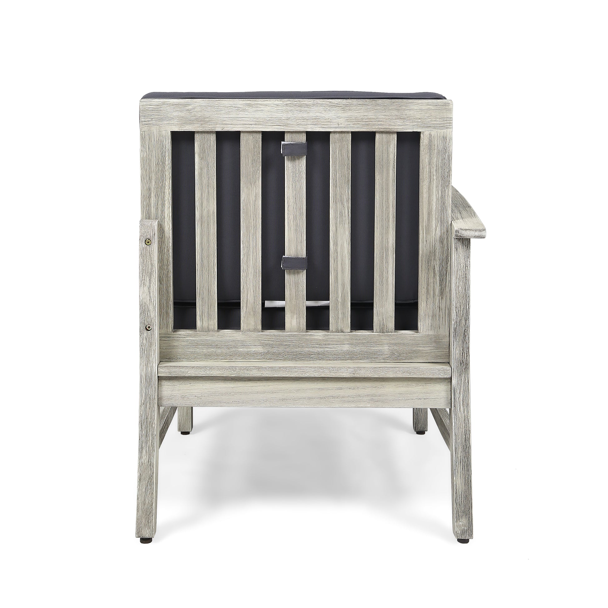 Perla Left Armchair, Grey Dark Gray Acacia Wood