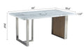 Elegant Luxurious Imitation Marble Mdf Dinning Table For 6 Or 8, Rectangular 63