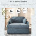 Oversized Accent Chair Comfortable Armrest Cushions, Versatile Neutral Style, Elegant Design, Durable Frame Blue Blue Polyester