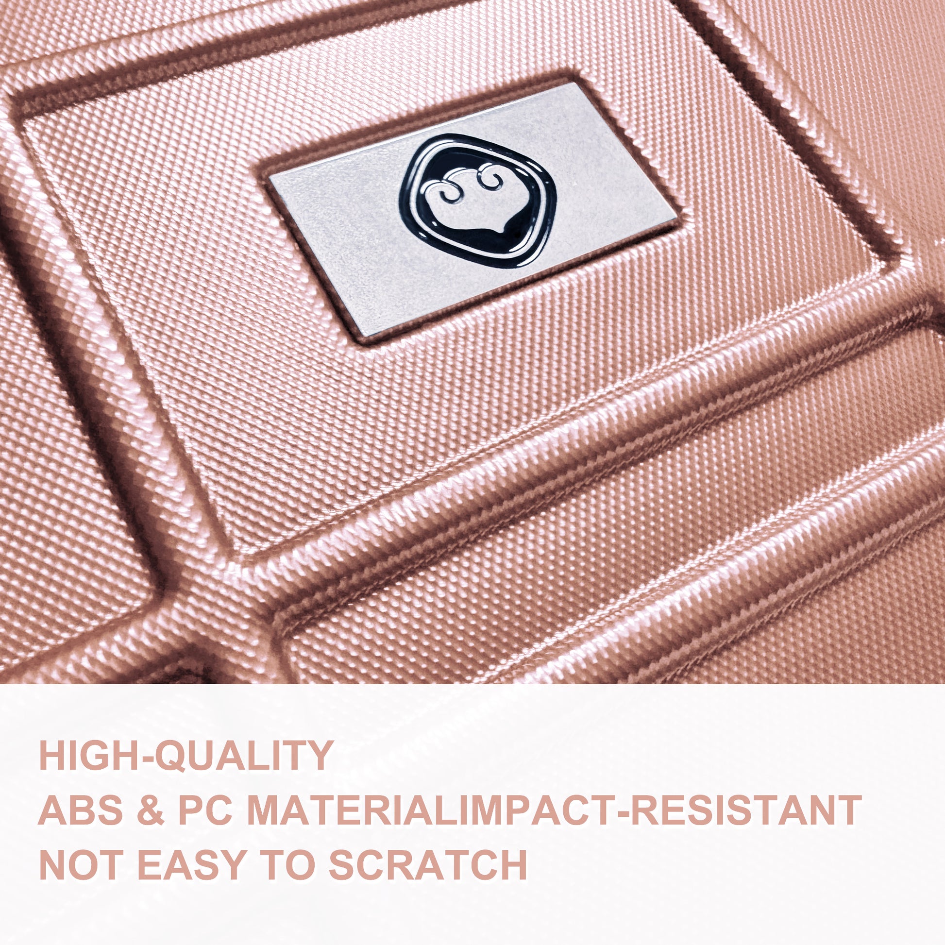 Luggage Sets Abs Pc Hardshell 4Pcs Luggage Hardside Lightweight Durable Suitcase Sets Spinner Wheels Suitcase With Tsa Lock 12 20 24 28 ,Rose Gold Rose Gold Abs Pc