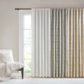 Jacquard Lined Total Blackout Rod Pocket Back Tab Curtain Panel Only 1 Pc Panel White Polyester