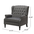 One And Half Seater Recliner Charcoal Fabric