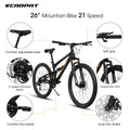 A26207 26 Inch Steel Frame Shock Fork Plus Shock Absorber 21 Speed Unisex Mountain Bike Black Without Wear Resistant Garden & Outdoor Sporty Multifunctional Steel