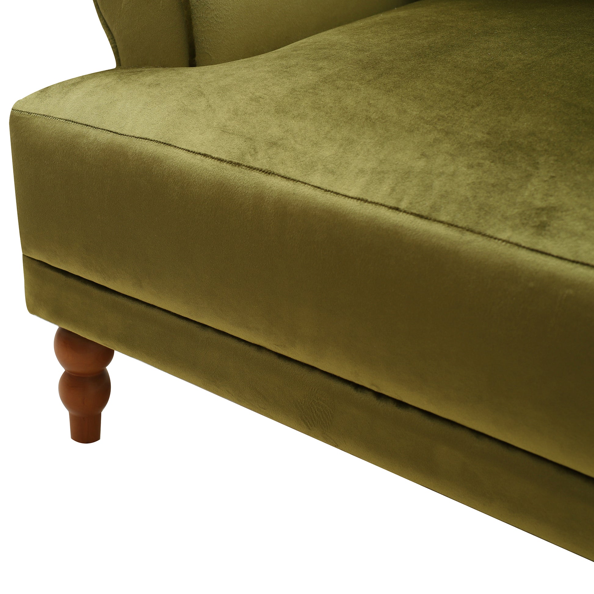 Mirod Elegant Circular Armrests, Ergonomic Lumbar Support, Vintage Roman Column Legs, Luxurious Large Size, Enhances Living Room Aesthetics, For Living Room,Bedroom And Study Green Velvet