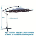 10 Ft Outdoor Patio Umbrella Solar Powered Led Lighted Sun Shade Market Waterproof 8 Ribs Umbrella With Crank And Cross Base For Garden Deck Backyard Pool Shade Outside Deck Swimming Pool Medium