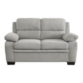 Modern Living Room 2Pc Sofa Set Plush Comfortable Sofa Loveseat Set Gray Textured Fabric Channel Tufting Solid Wood Frame Furniture Gray Polyester Wood Primary Living Space Contemporary Pillow Top Arms Solid Wood 5 Seat