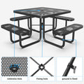 Square Outdoor Steel Picnic Table 46