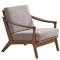 Light Brown And Brown Accent Chair With Removable Cushion Brown Primary Living Space Modern Wood Fabric